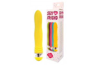 Желтый эргономичный вибратор Sexy Friend - 17,5 см.