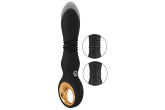 Черный вибратор с мощной поступательной стимуляцией Strong Thrusting Vibrator