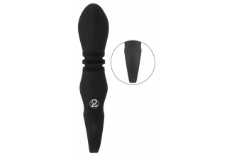 Черный вибратор с мощной поступательной стимуляцией Strong Thrusting Vibrator
