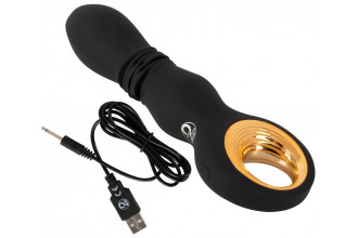 Черный вибратор с мощной поступательной стимуляцией Strong Thrusting Vibrator