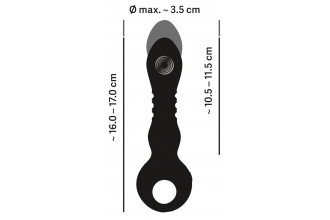 Черный вибратор с мощной поступательной стимуляцией Strong Thrusting Vibrator