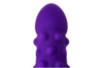 Фиолетовый вибратор с шишечками - 17 см.