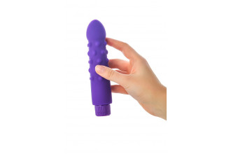 Фиолетовый вибратор с шишечками - 17 см.