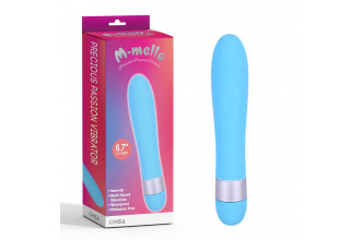 Голубой классический вибратор Precious Passion Vibrator - 17 см.