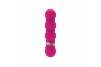 Розовый фигурный мини-вибратор Ripple Vibe - 11,9 см.