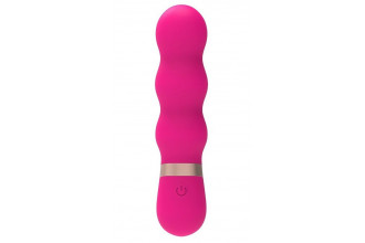Розовый фигурный мини-вибратор Ripple Vibe - 11,9 см.