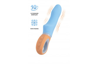 Голубой силиконовый вибратор Bluebell - 18,5 см.
