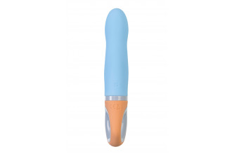 Голубой силиконовый вибратор Bluebell - 18,5 см.