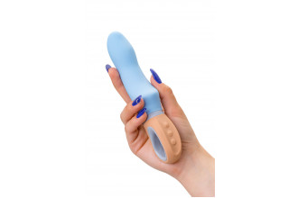 Голубой силиконовый вибратор Bluebell - 18,5 см.