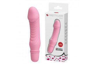 Нежно-розовый мини-вибратор Stev -13,5 см.