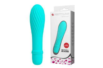 Мятный вибратор Solomon с бороздками - 12,3 см.