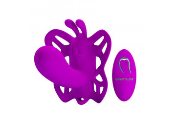 Лиловая перезаряжаемая вибробабочка Alston с пультом ДУ