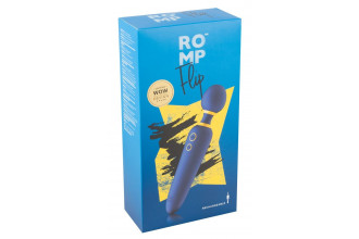 Синий вибромассажер с круглой головкой Romp Flip - 23 см.