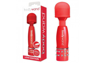 Красный жезловый мини-вибратор с кристаллами Mini Massager Love Edition