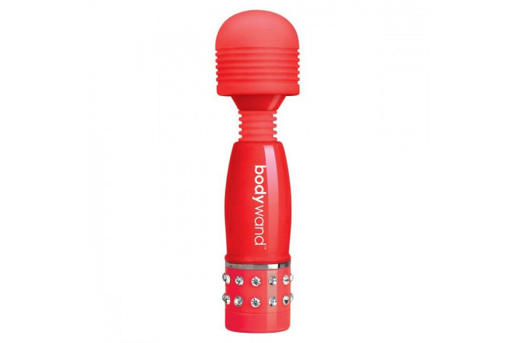 Красный жезловый мини-вибратор с кристаллами Mini Massager Love Edition