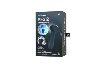 Черный вакуумный стимулятор клитора Satisfyer Pro 2 Generation 3 с управлением через приложение