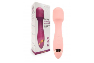 Нежно-розовый силиконовый wand-вибратор - 18,5 см.