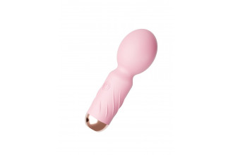 Нежно-розовый мини-wand вибратор для стимуляции эрогенных зон