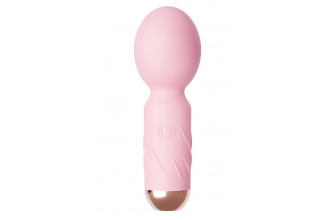 Нежно-розовый мини-wand вибратор для стимуляции эрогенных зон