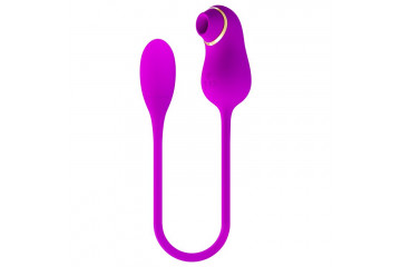 Лиловый вакуумный клиторальный стимулятор Kama с виброяйцом