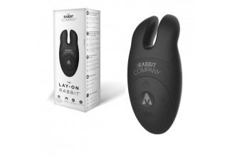 Черный вибростимулятор с ушками The Lay-on Rabbit