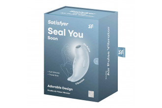 Нежно-голубой вакуумный стимулятор клитора Seal You Soon