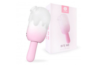 Нежно-розовый клиторальный вибромассажер Bite Me - 14,8 см.