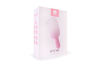 Нежно-розовый клиторальный вибромассажер Bite Me - 14,8 см.