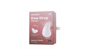 Белый вибромассажер в форме капли Dew Drop