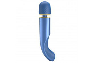 Синий wand-вибромассажер Colorful Massager - 24 см.