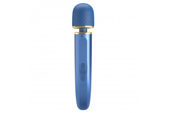 Синий wand-вибромассажер Colorful Massager - 24 см.