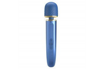 Синий wand-вибромассажер Colorful Massager - 24 см.