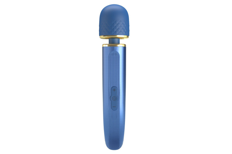 Синий wand-вибромассажер Colorful Massager - 24 см.