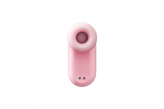 Розовый вакуумный стимулятор клитора Alggie Earphone с управлением через приложение