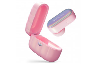 Розовый вакуумный стимулятор клитора Alggie Earphone с управлением через приложение