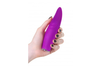 Фиолетовый клиторальный стимулятор с ресничками JOS ALICIA - 15,5 см.