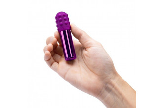 Фиолетовая вибропулька Le Wand Bullet с 2 нежными насадками