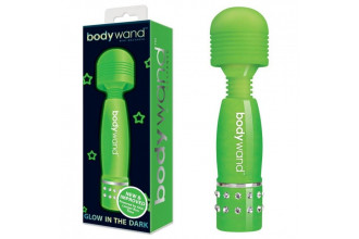Светящийся в темноте жезловый мини-вибратор с кристаллами Mini Massager Glow In The Dark