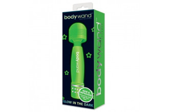 Светящийся в темноте жезловый мини-вибратор с кристаллами Mini Massager Glow In The Dark