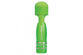 Светящийся в темноте жезловый мини-вибратор с кристаллами Mini Massager Glow In The Dark