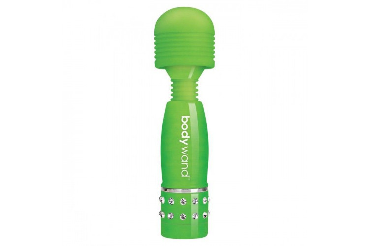Светящийся в темноте жезловый мини-вибратор с кристаллами Mini Massager Glow In The Dark