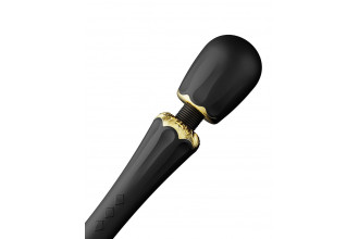 Черный wand-вибратор Kyro с 2 насадками