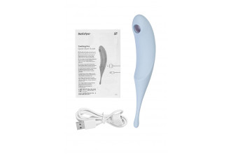 Голубой вакуум-волновой стимулятор клитора Satisfyer Twirling Pro
