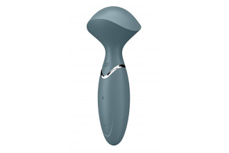 Серый вибромассажер Mini Wand-er - 16 см.