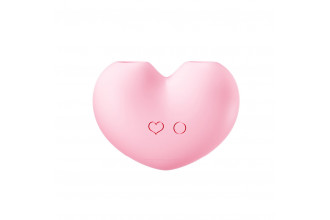 Розовый вакуумный стимулятор Heart в форме сердца