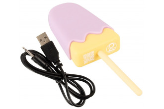 Сиреневый мини-вибратор в форме пломбира Vibrating Popsicle