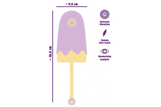Сиреневый мини-вибратор в форме пломбира Vibrating Popsicle