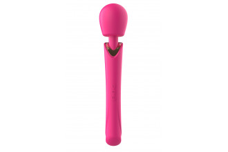 Розовый силиконовый вибратор-wand - 30 см.