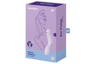 Сиреневый вибромассажер с вакуумной стимуляцией Curvy Trinity 2