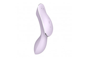 Сиреневый вибромассажер с вакуумной стимуляцией Curvy Trinity 2